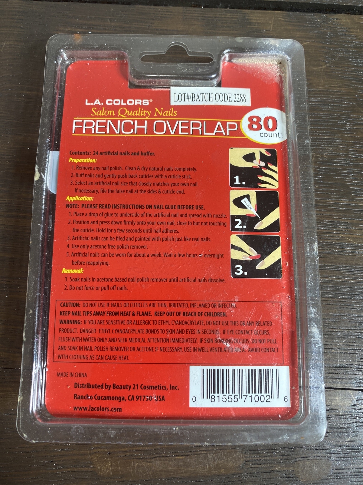 LA Colors Press On Nails. French Overlap 80 Counts. Oval shape.