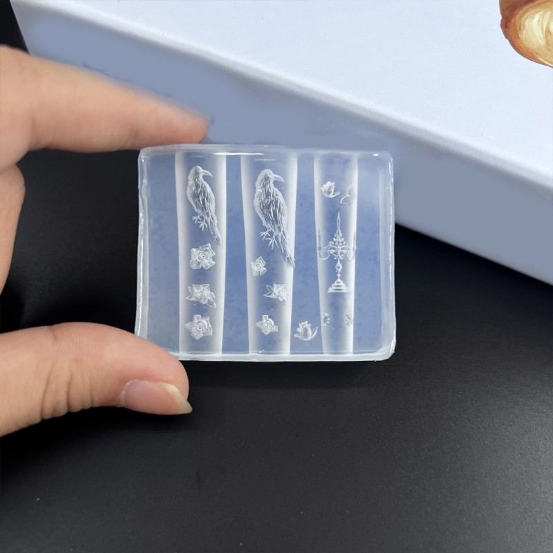 Easy Cleaning Embossed Nail Carving Mold For Nail Charm Accessory Crafting