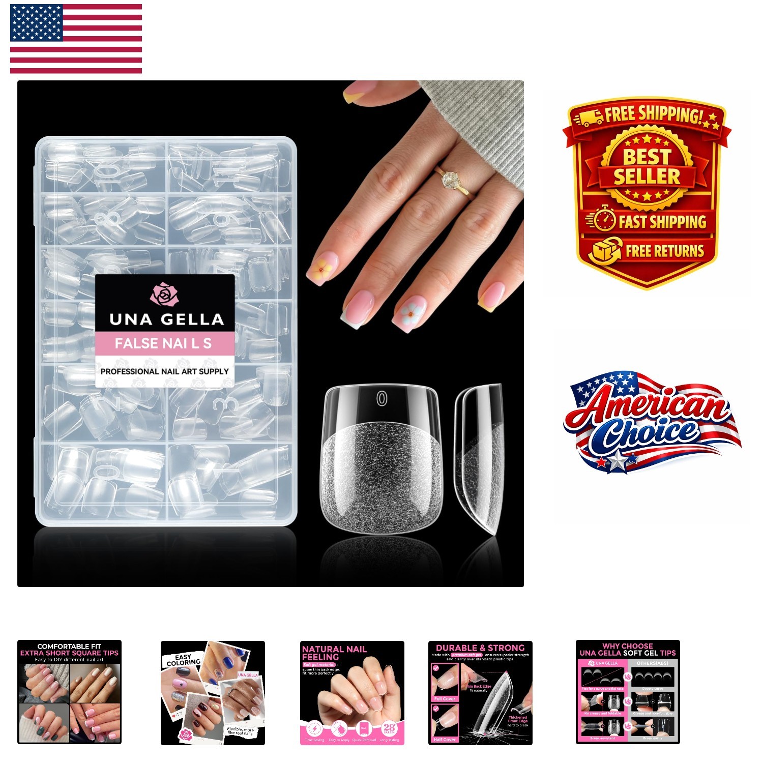 Professional DIY Extra Short Square Nail Tips Set – 216 PCS for Stunning Nails