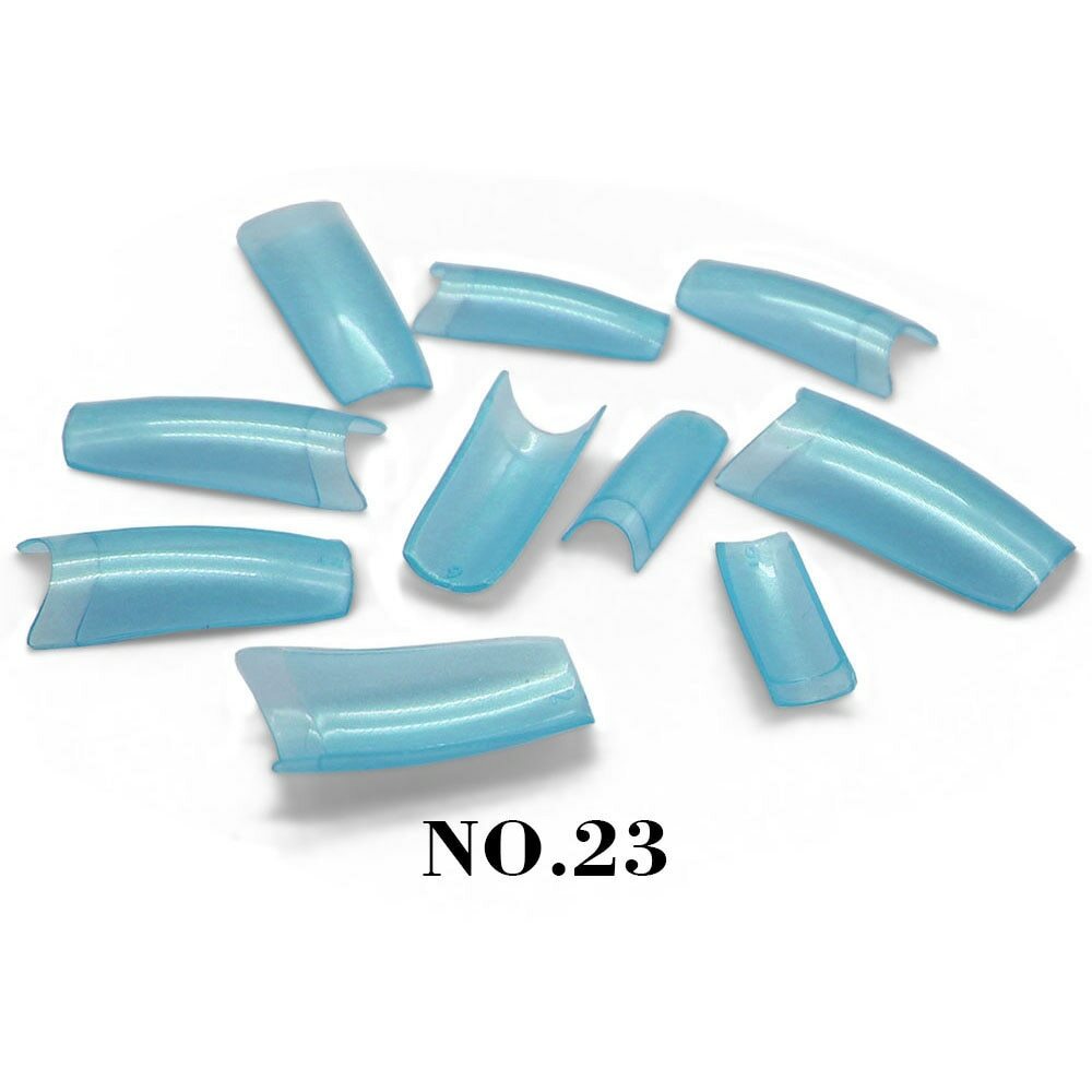 500Pcs Candy Colors French False Nail Tips Coffin UV Gel Acrylic Nails DIY Decor