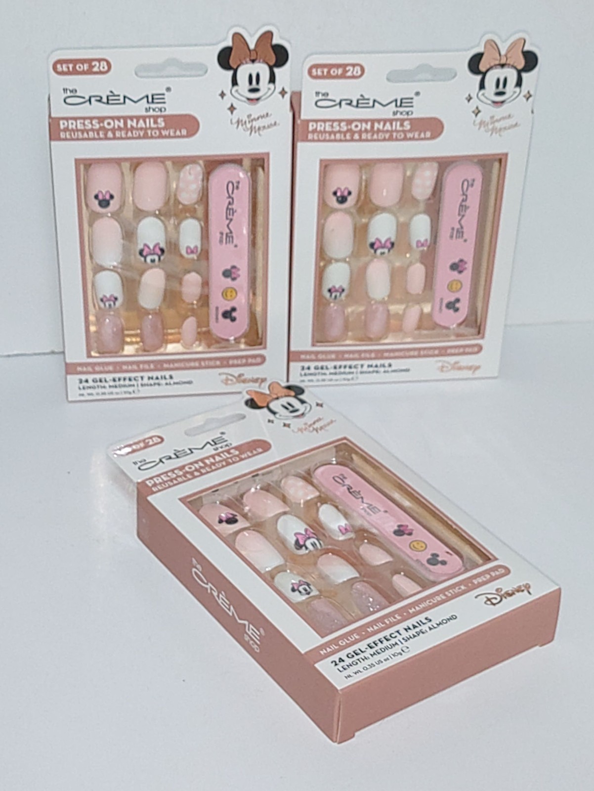The Crème Shop Disney Minnie Mouse Gel-Effect Press-On Nails Medium Almond 3 Pks