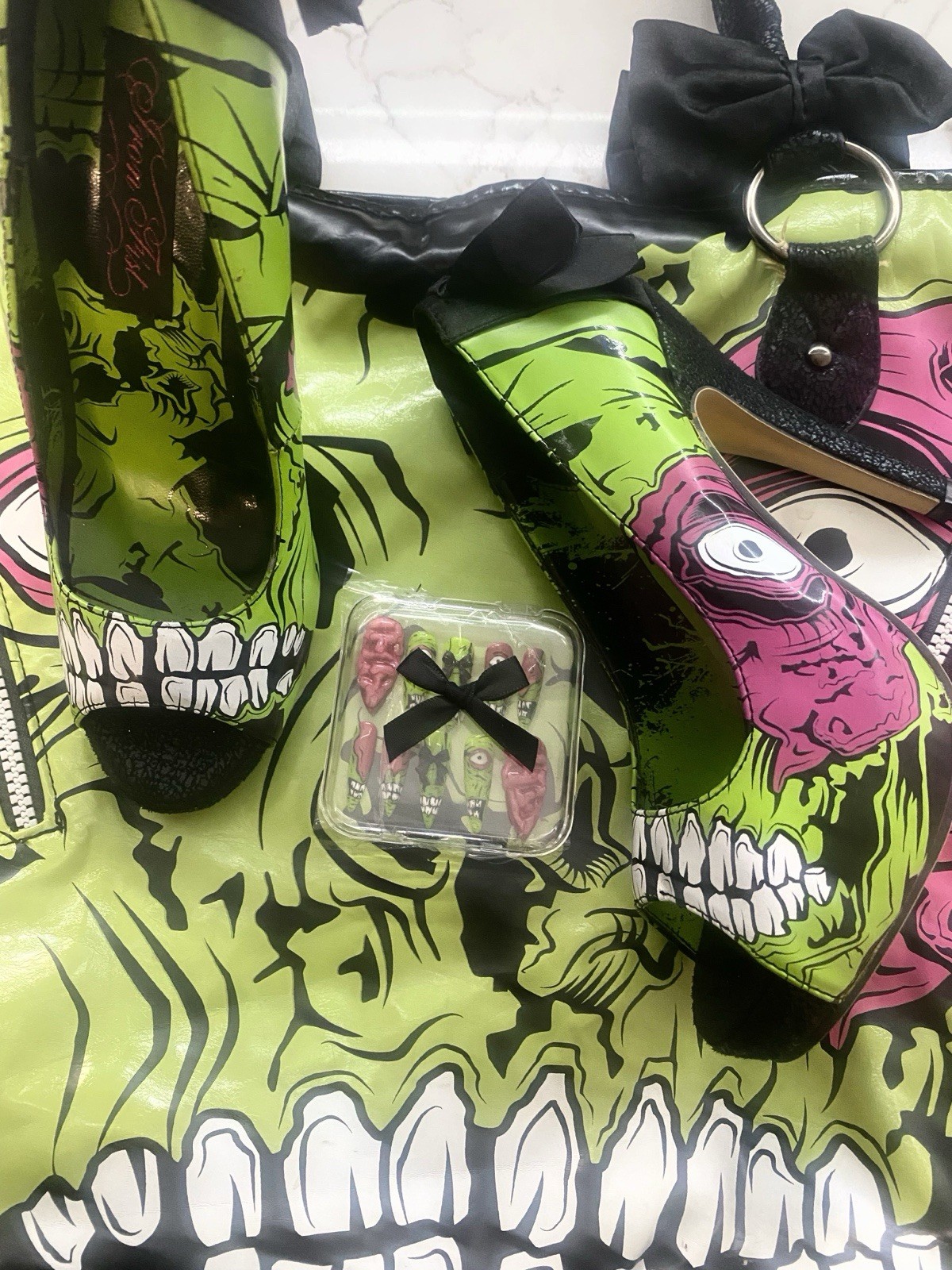 Iron Fist Chomper Zombie Inspired Nail Set with mini prep kit included
