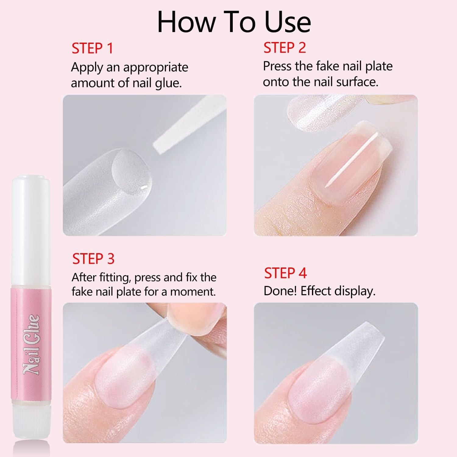 Versatile Nail Glue Set – 80PCS Super Strong Adhesive for All Nail Applications