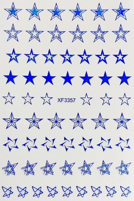 12 Sheets Stripe Stars Nail Art Stickers Decals Supply Self-Adhesive XF3357 NH21