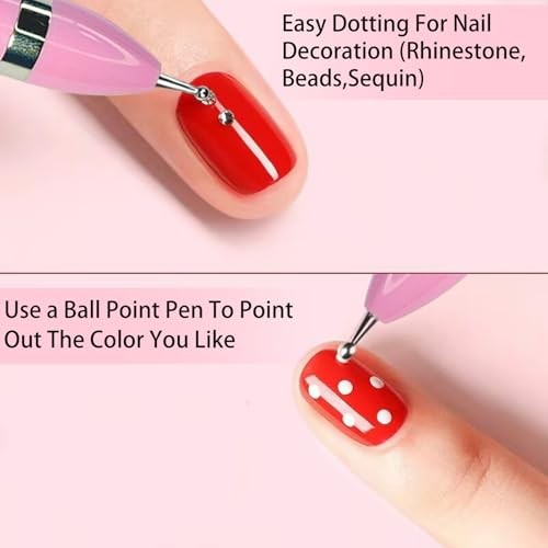 HJ Nail Dotting Pen Ballpoint Design Nail Art Kit with Tip Dot HJ-NAT248-Pink