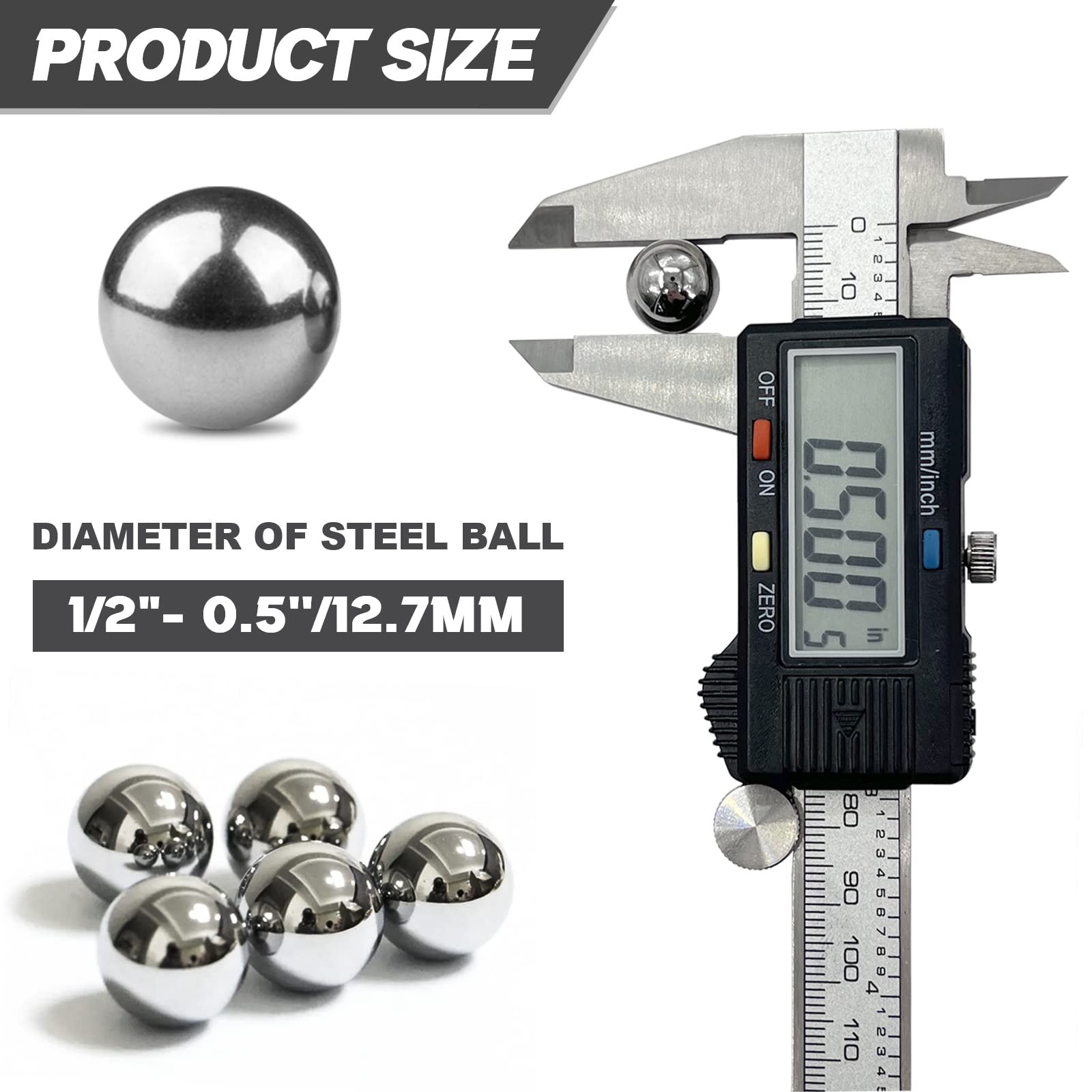 10 Pieces 1/2″(0.5”) Steel Bearing Balls Precision Bearing Steel Ball Assort…
