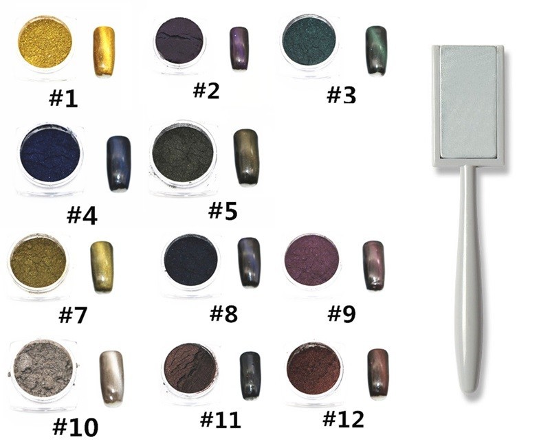 Magnetic Powder Glitter Dust Cat eye Nail Art Decoration Colour Chrome Pigment
