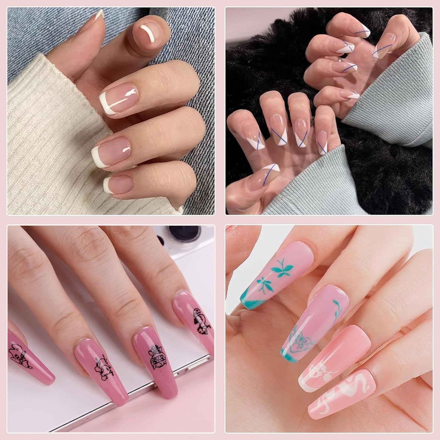 Nail Art Stamping Plates Set 10PCS French Line Stamp Templates, Nail Stamping Ki
