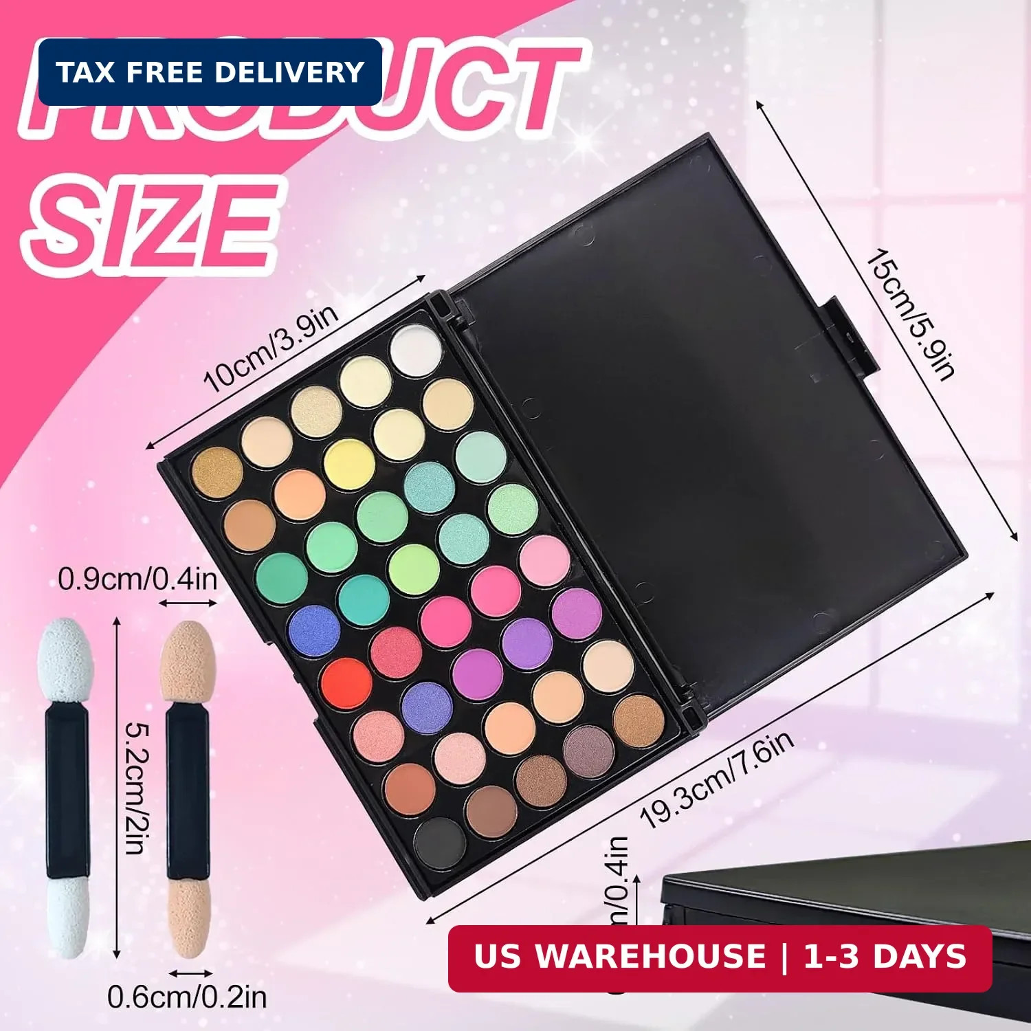 40 Colors Nail Pigment Powder Palette, Ombre Color Pigment Powder for Nails, Pro