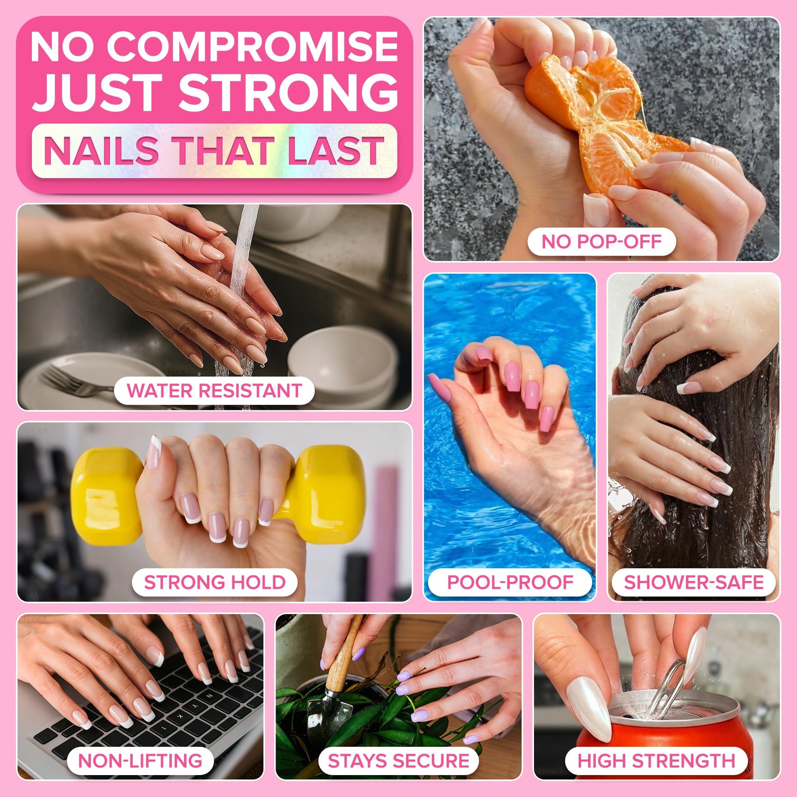 NYK1 Super Strong Nail Glue for Press On Nails Nail Tips & Acrylics 8ml NailBond