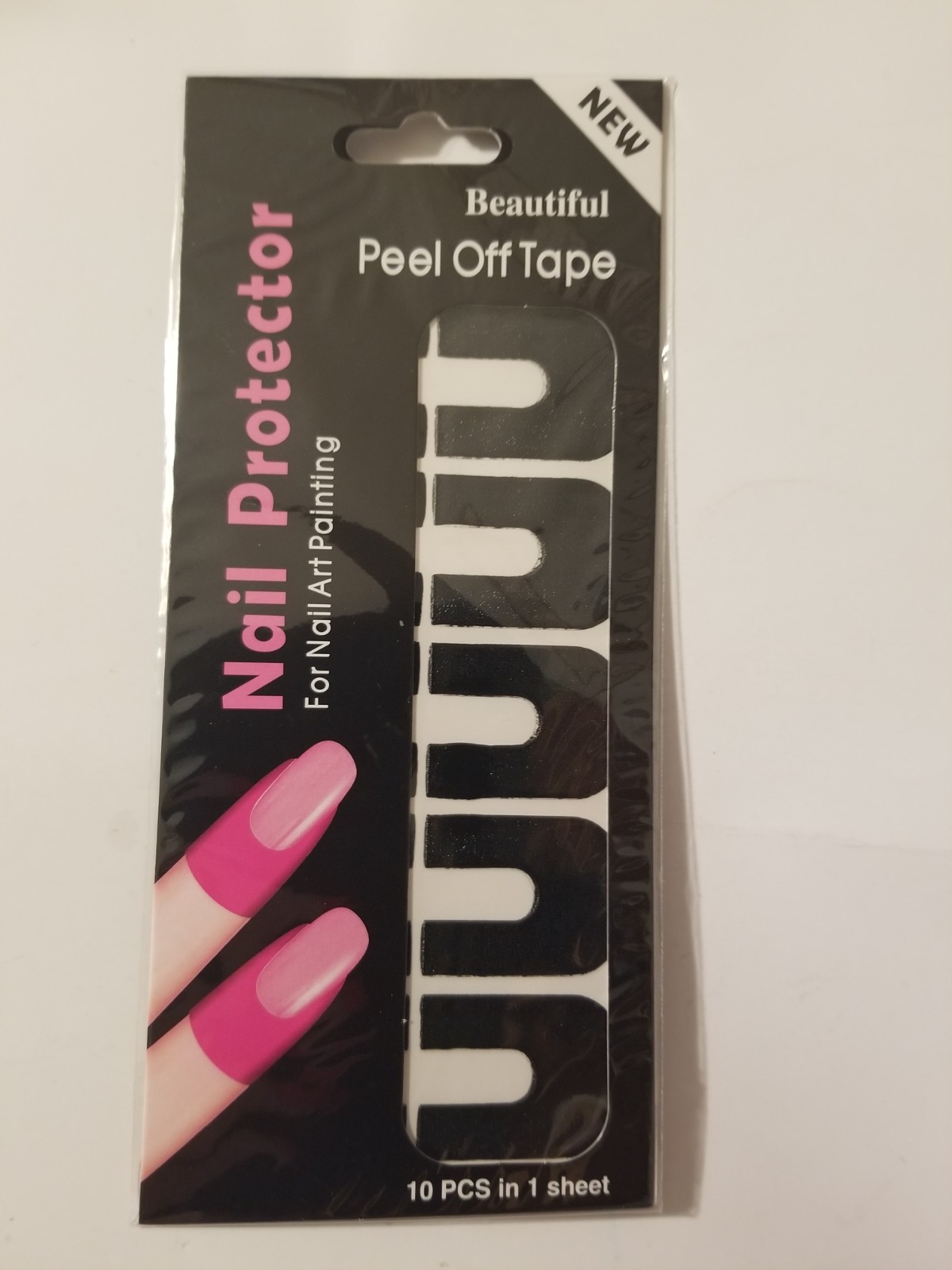 Finger Nail Protector Tap For Nail Polish Painting Peel Off Tape Black 2 Packs