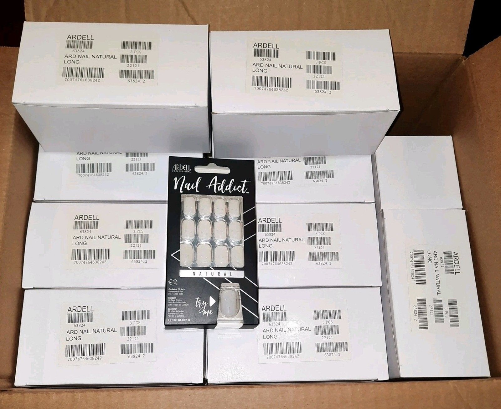 Lot of 51 Box Sets ARDELL NAIL ADDICT Fake False Press On Natural Long Nails Kit
