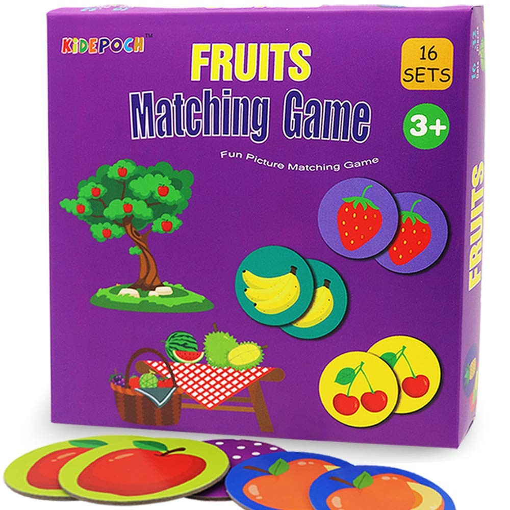KiDEPOCH Memory Match Game – 16 Matching Pairs Preschool Games Mix