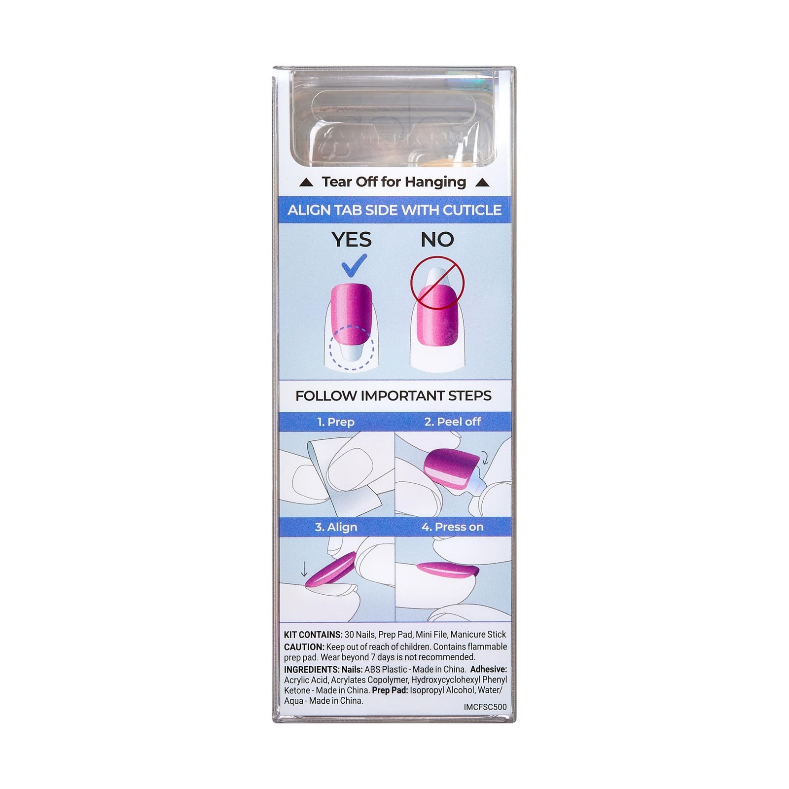 Kiss colorFX by Impress Press On Nails , ‘Reconnect’, Solid Blue Short,