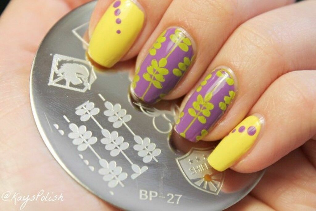 Nail Art Stamping Template Badge Theme Image Plate Stamper Scraper Kit BP 27
