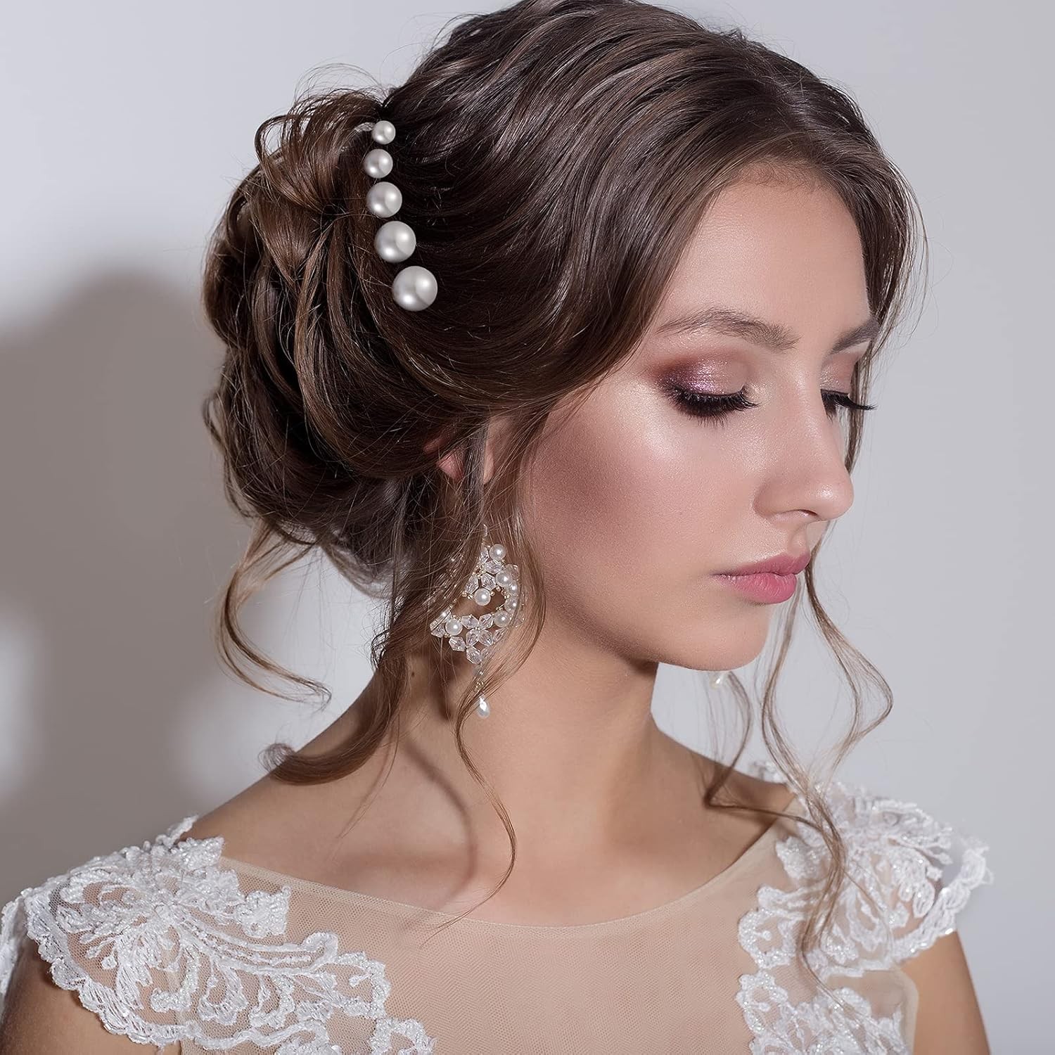 32 Pieces Wedding Pearl Hair Pins Bridal Rhinestone Silver