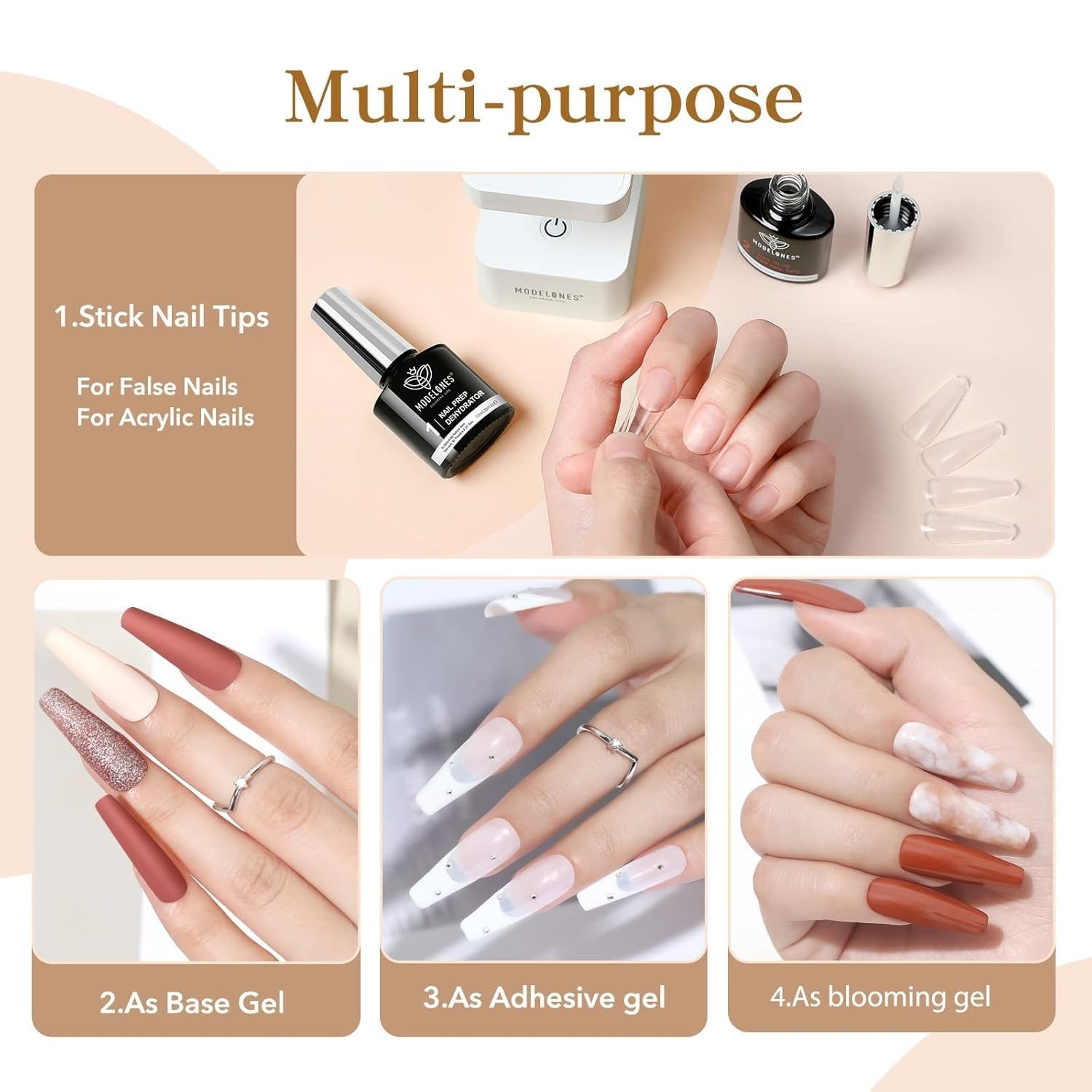 All-in-One Nail Glue Gel & Dehydrator – Perfect for Press-On & Acrylic Nails