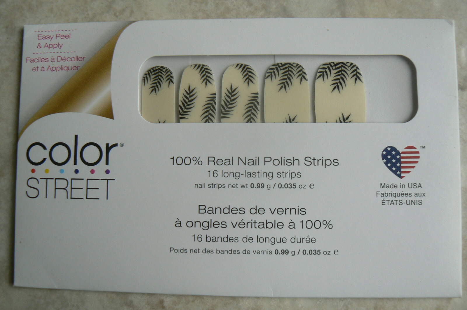 NEW Color Street PALM BEFORE THE STORM black/clear 100% Real Nail Polish Strips