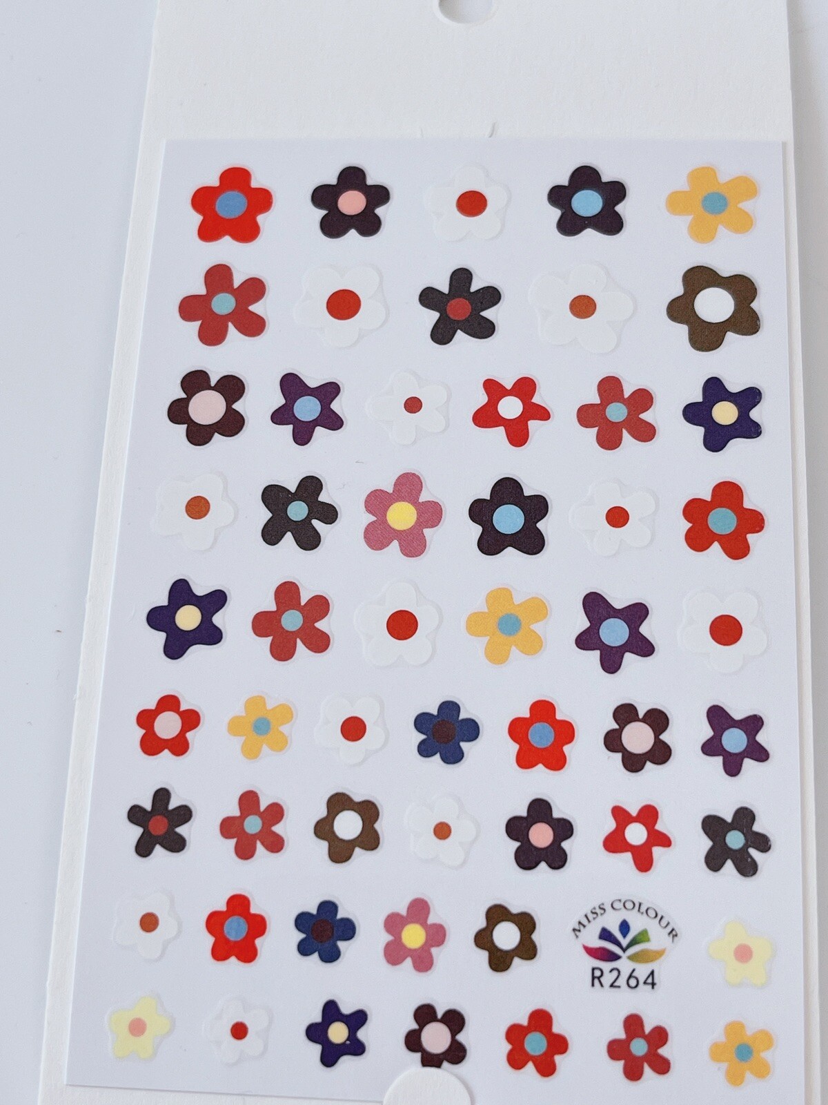 1 DIY Adhesive Nail Art Flowers or Rainbow Sticker Seal Manicure Tape Decals