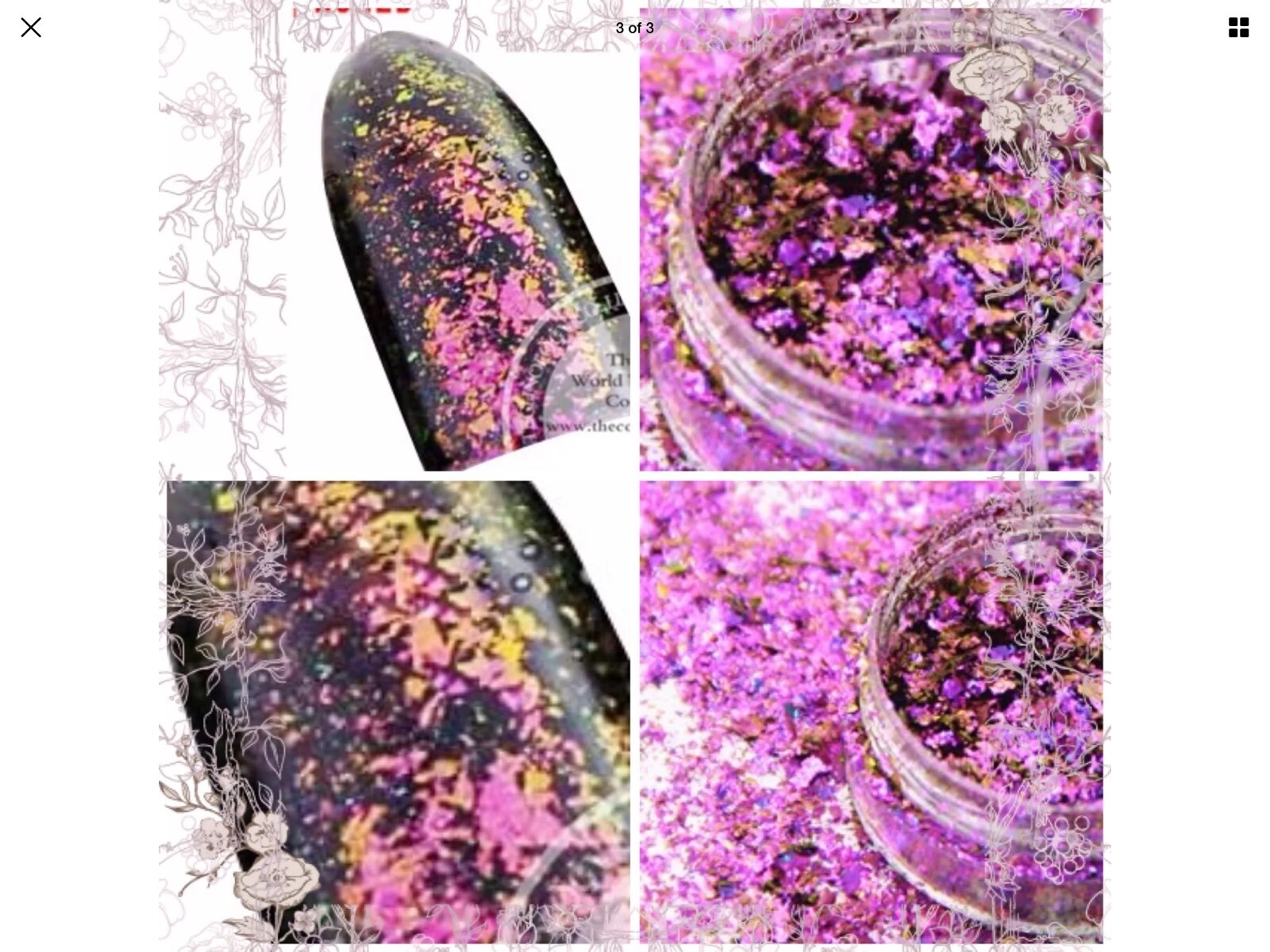 Newest Trend Chameleon Nail Micro Flakes To Use With Gel Or Acrylic 3gram Pot