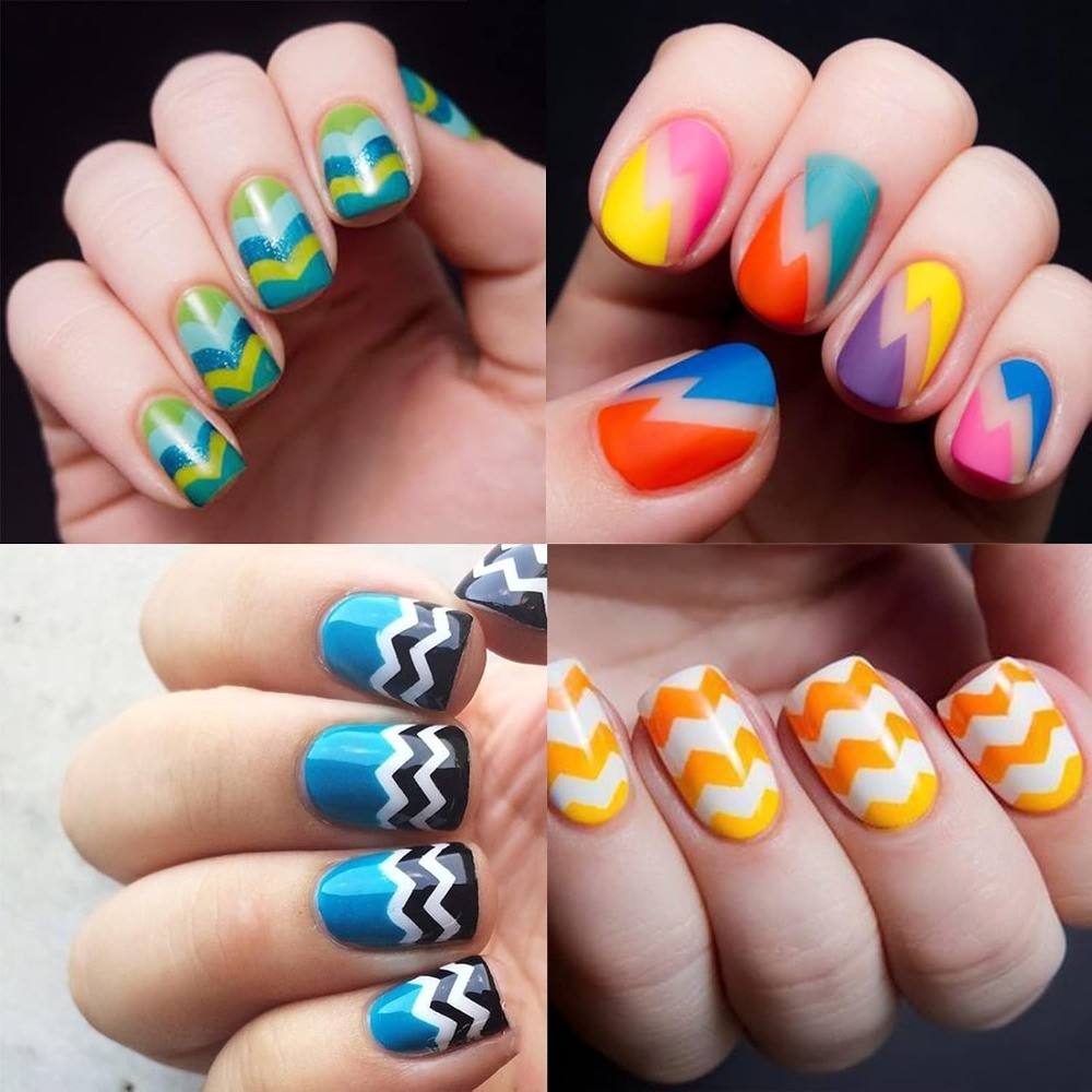 French Tip Nail Guides Self-Adhesive Manicure Stickers Moon and V Shape Edge
