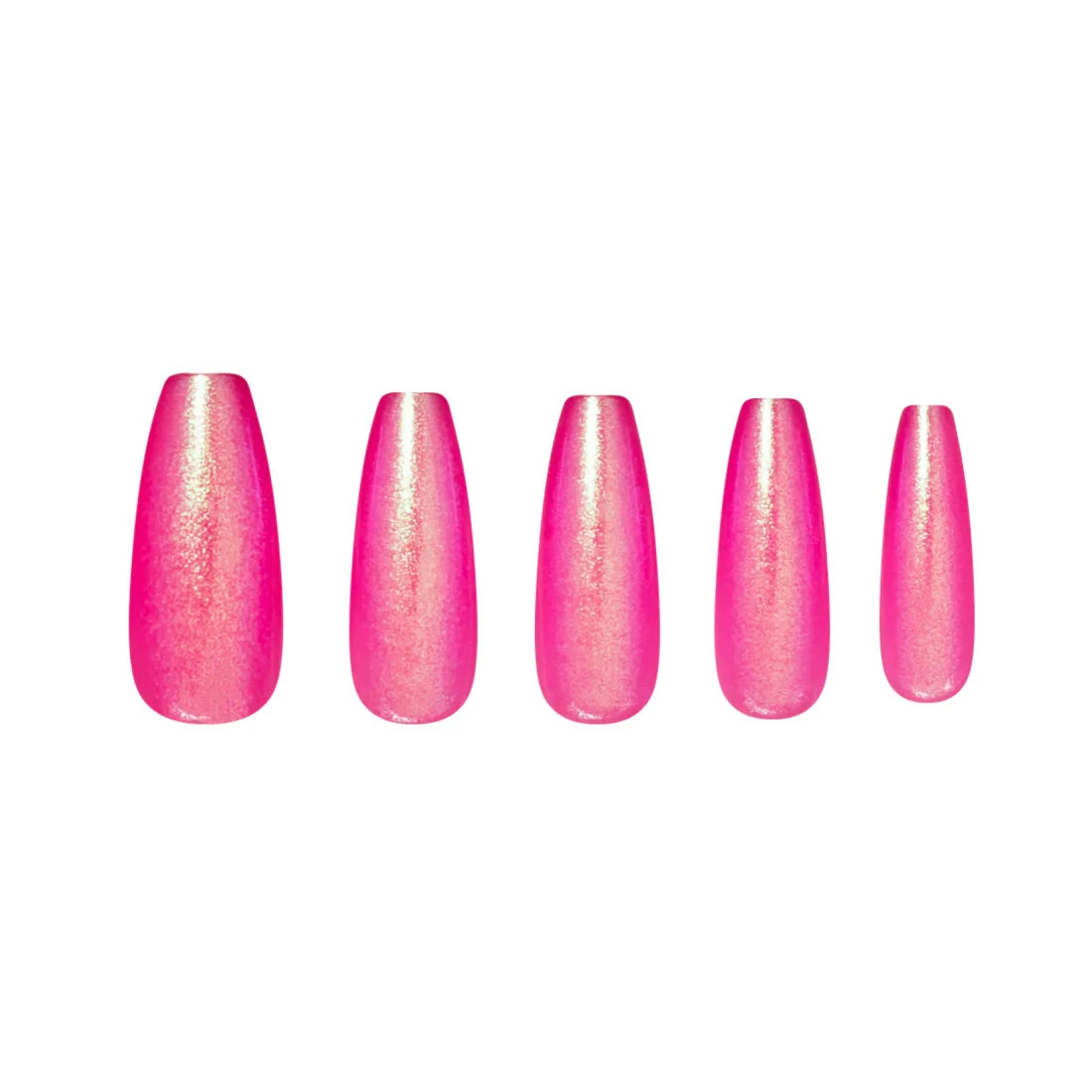 Red Aspen Press On Nails- Joker Jersey-Extra Long Coffin-Pink