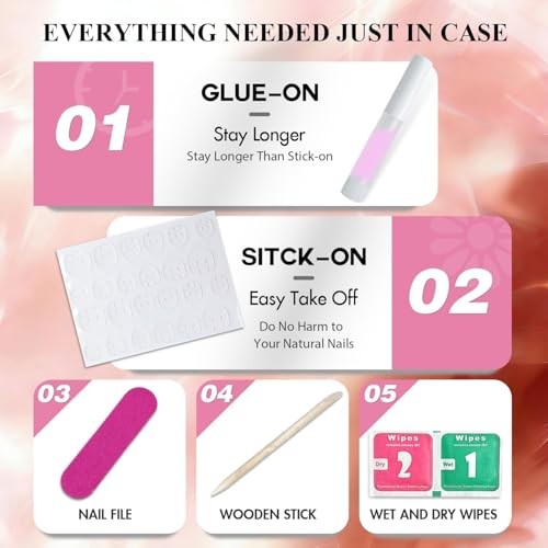 Short Almond Nails – Metallic Baby Pink – Glue – Chrome Press On