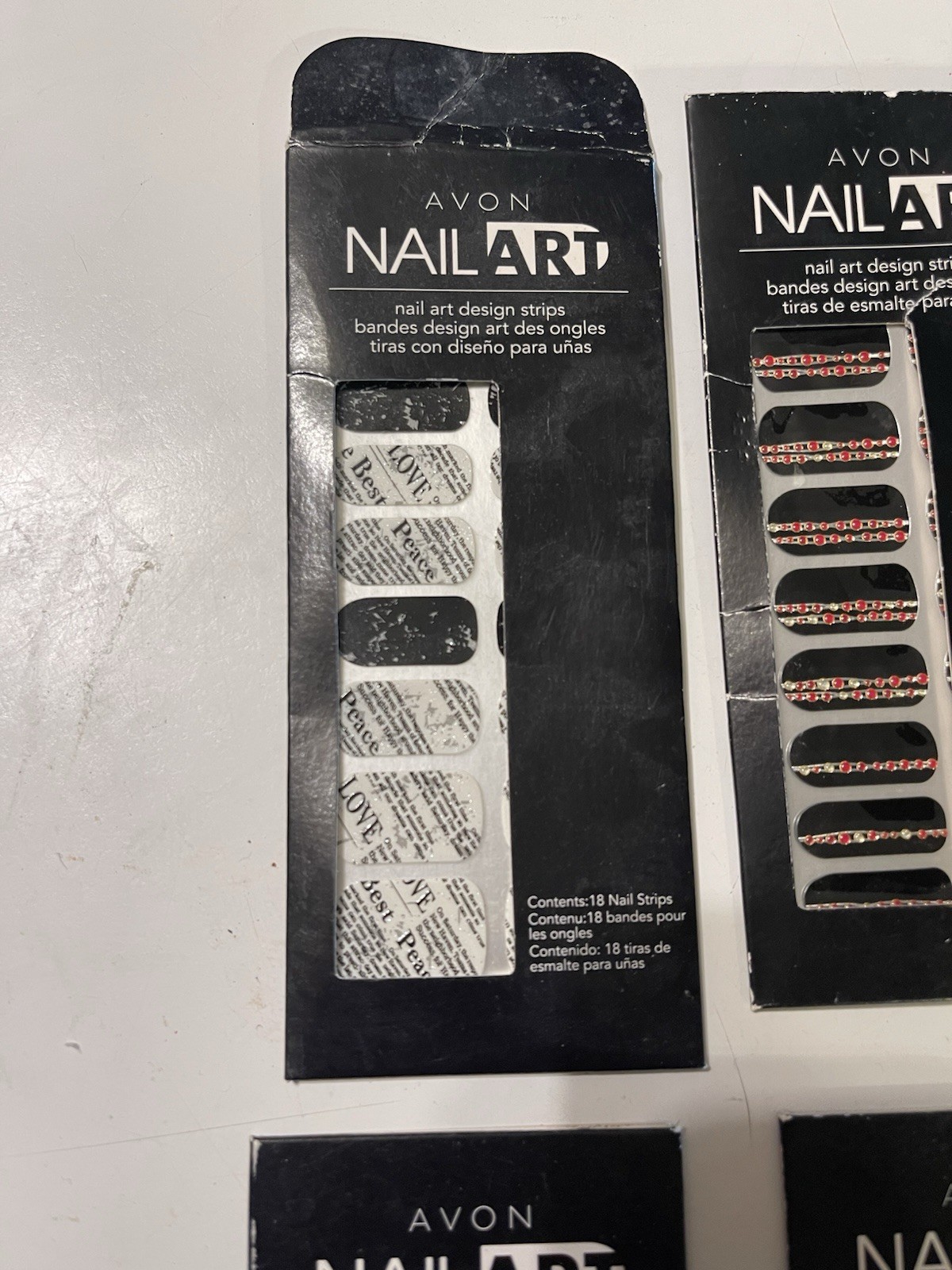 Vintage 90’s Avon Nail Art Lot: 9 Packs Press-On Nails & Design Strips