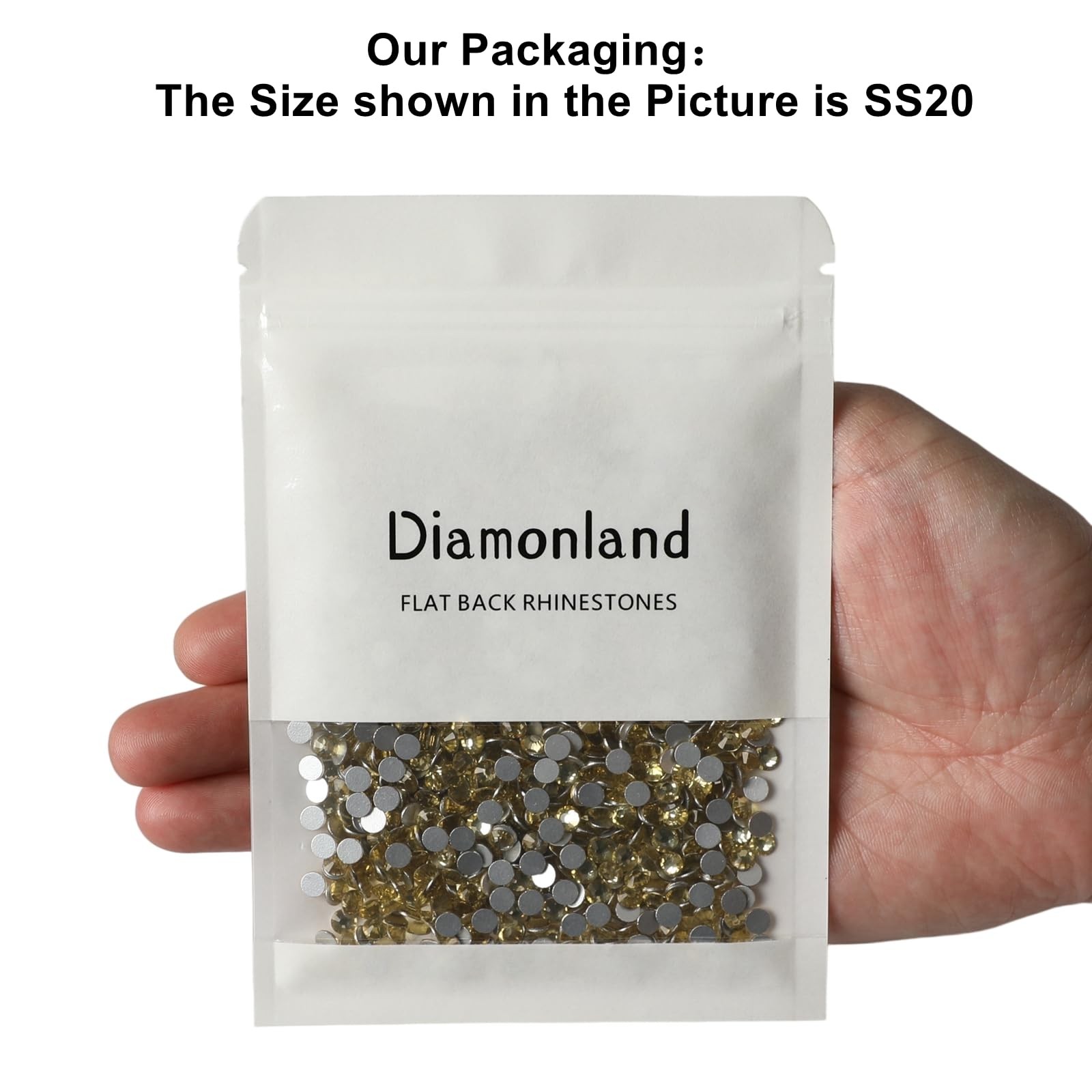 Diamonland Flatback Glass Crystal Rhinestones Rounds Gems for Bedazzling Nail…