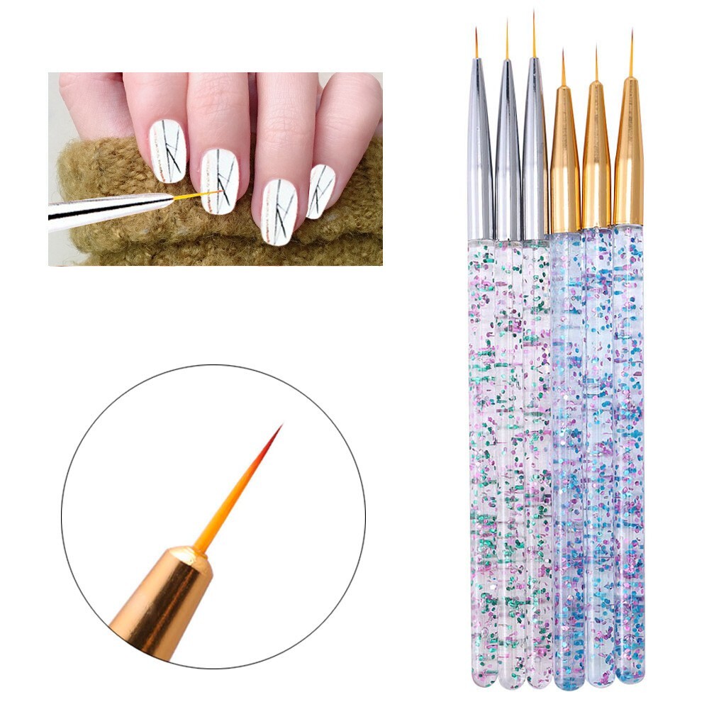 3pcs Nail Art Brush Pen Line Drawing Painting Liner Thin Brushes 7/9/11mm