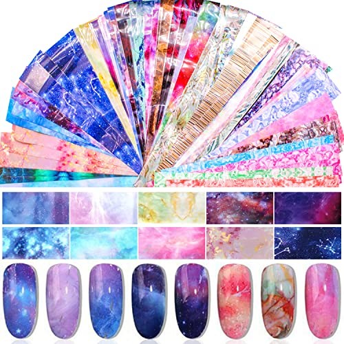 150 Sheets Nail Foil Starry Sky Star Laser Transfer Foil Iridescent Style