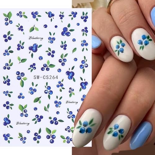 Fruit Nail Art Stickers Decals 3D Summer Nail Stickers 6PCS Lemon style8