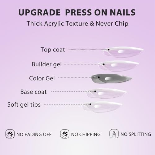 KQueenest Dusty Pink Press On Nails – Short Almond Acrylic Fake Nails for Women