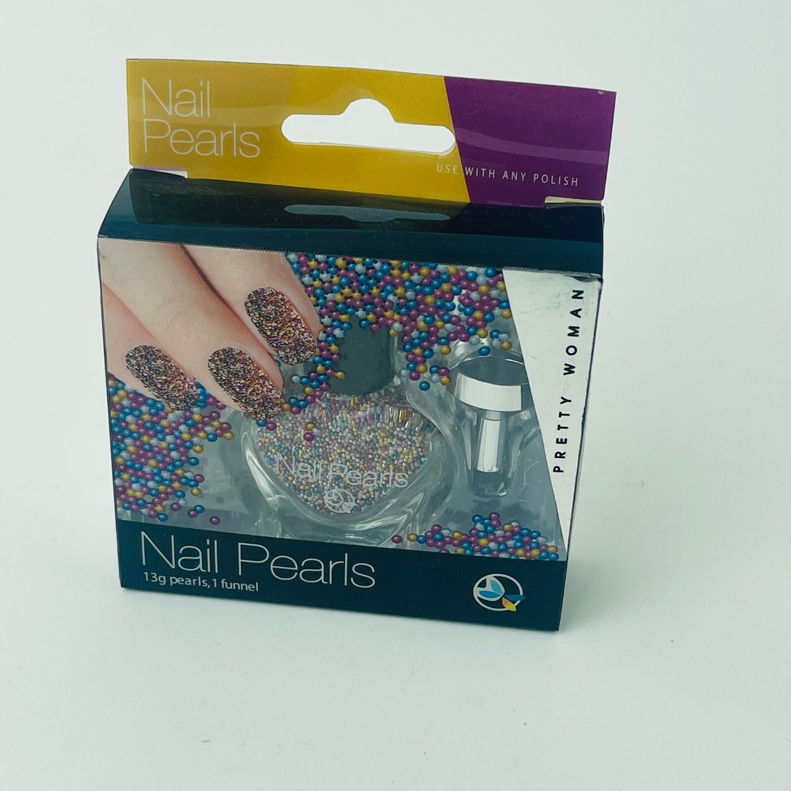 Pretty Woman Nail Pearls Use With Any Polish 13g Pearls, 1 Funnel Multicolor NEW