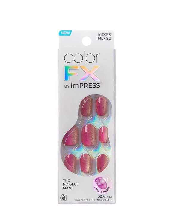 ColorFX ‘Walk Out’ – Easy No Glue Application 30 piece Pink Press on Nails set!