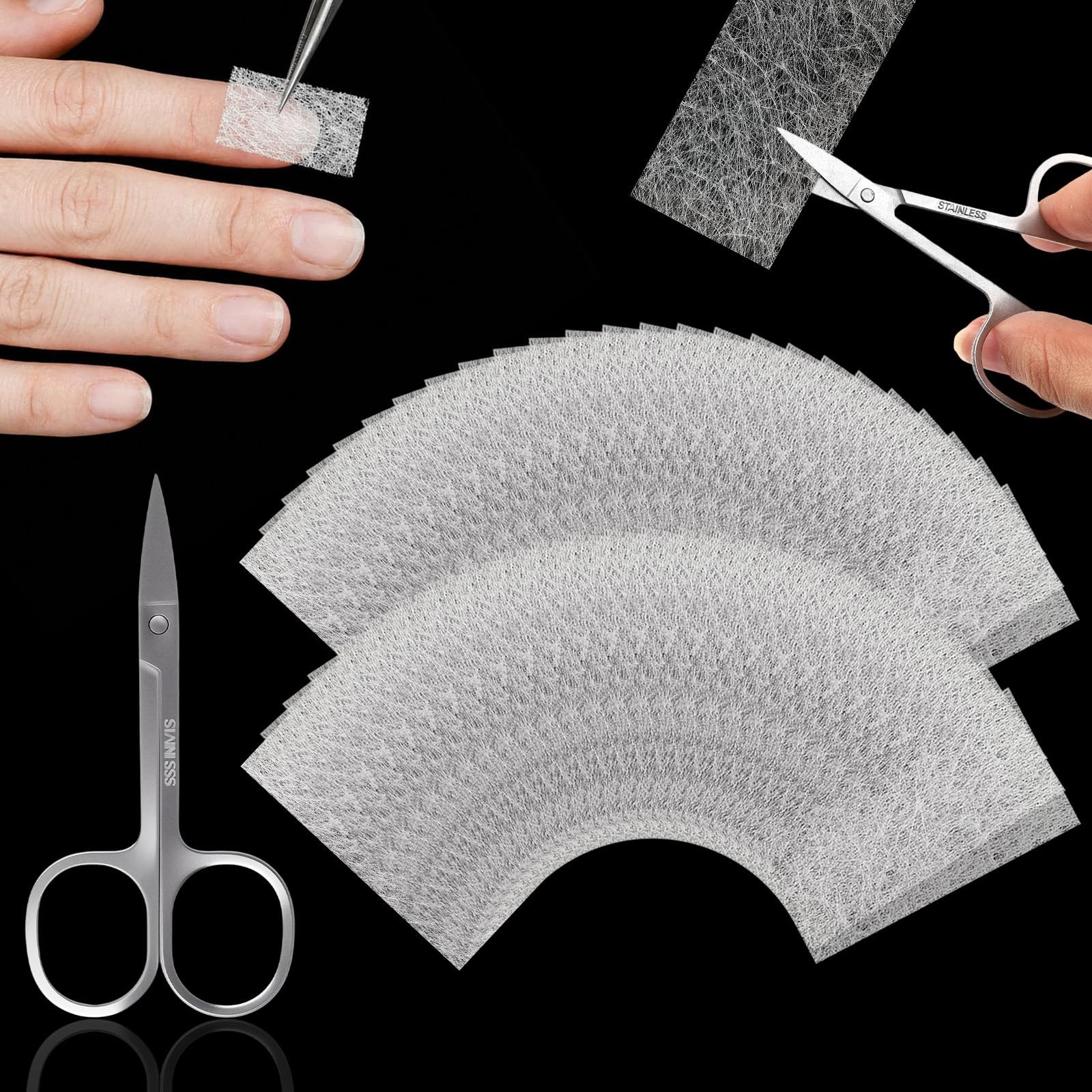 Fiberglass Nail Wrap Extension Kit – 51 Pcs Silk Clear