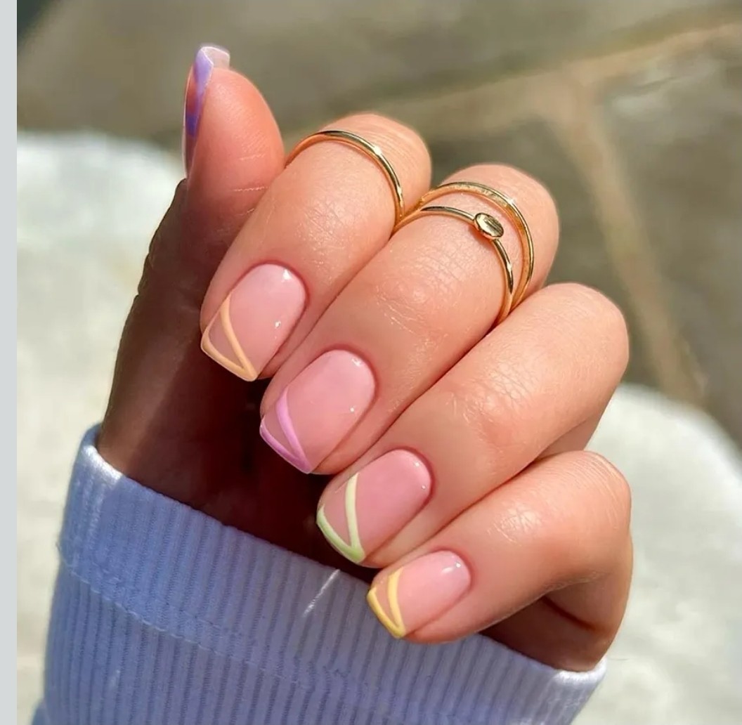 6 Packs (144 Pcs) Press on Nails Short Design, Misssix Fake Nails, Glue on Nails