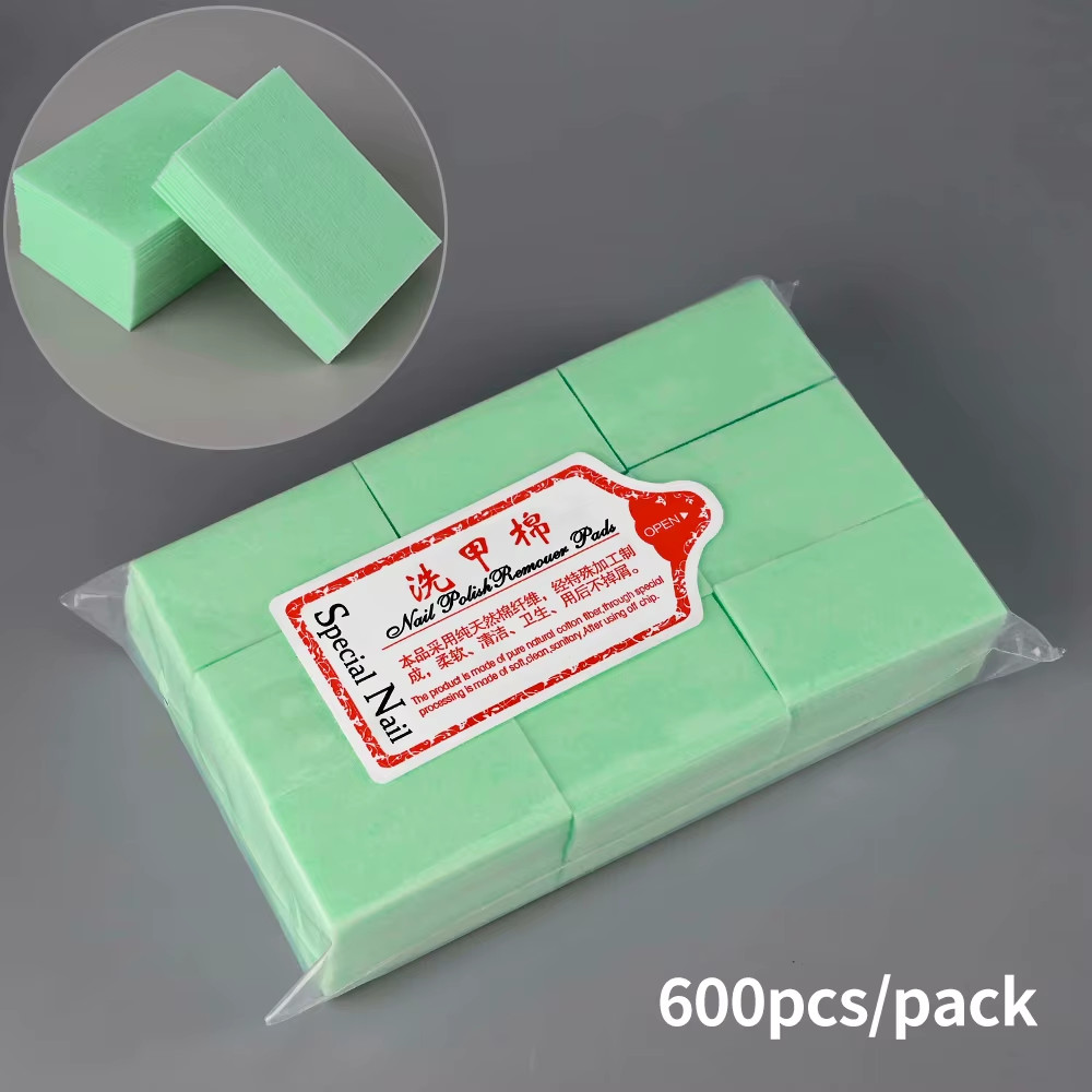 1000/600/500/100Pcs Lint-Free Nail Cotton for UV Gel Polish Removal Wipes Paper