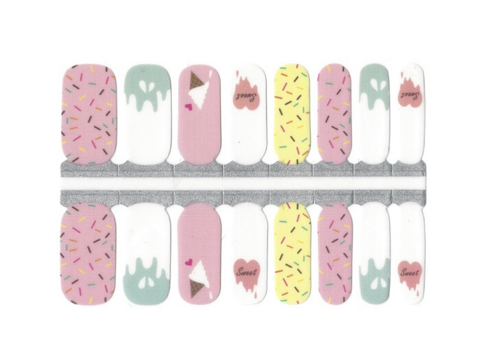ice cream and sprinkl￼es nail wrap sticker