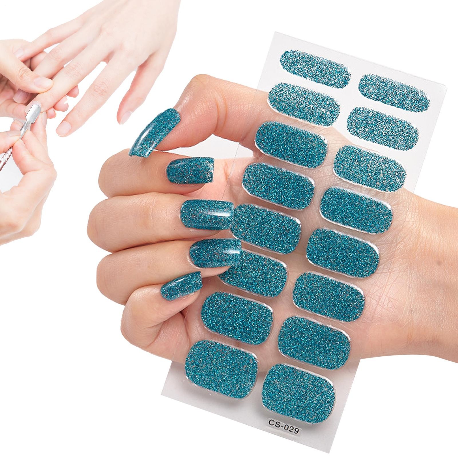 Nail Polish Stickers Peel And Stick Nail Wraps Semi-Cured Gel Nail Strips