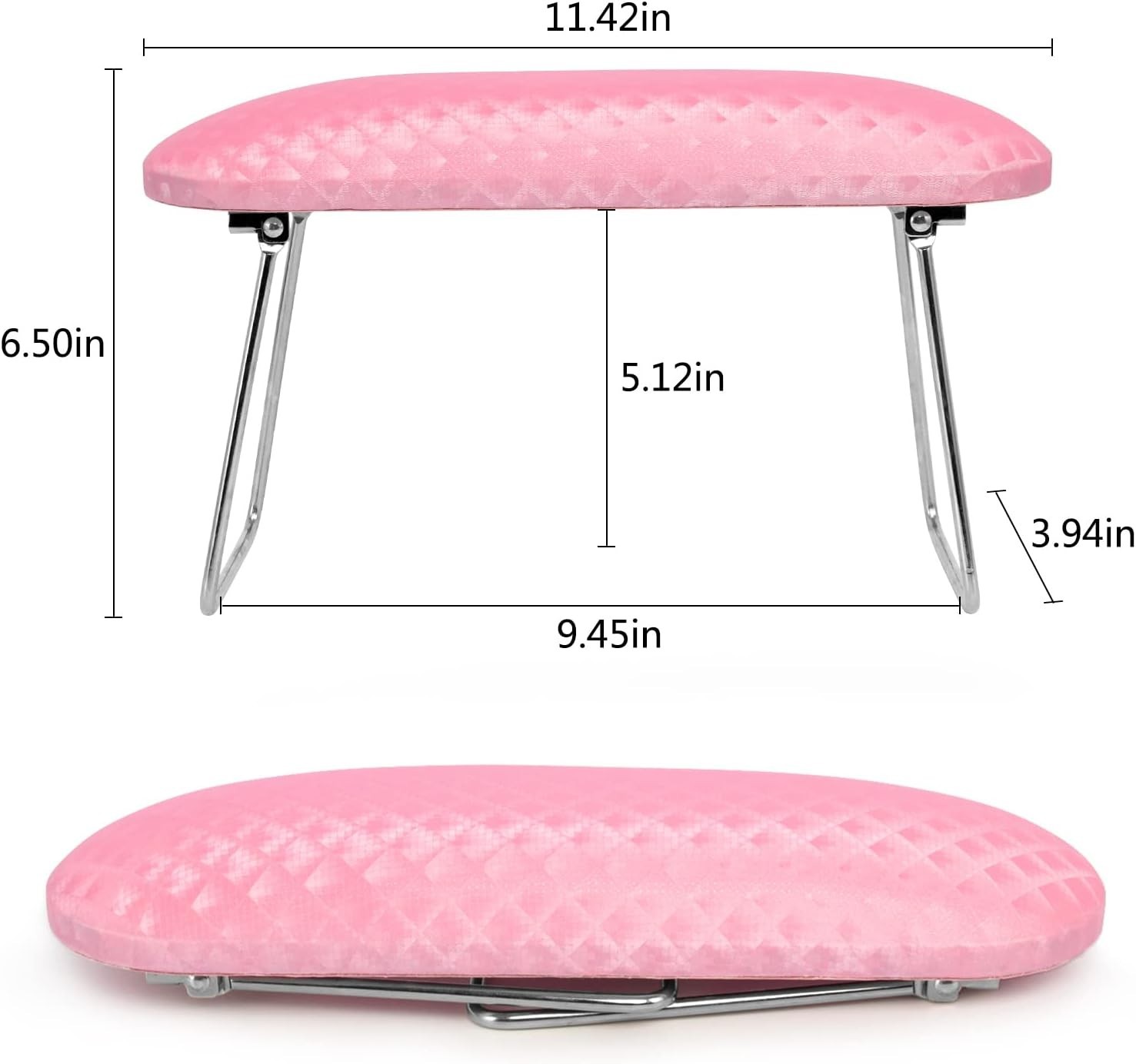 Ergonomic Pink Nail Hand Holder – Microfiber Leather Cushion for Technicians