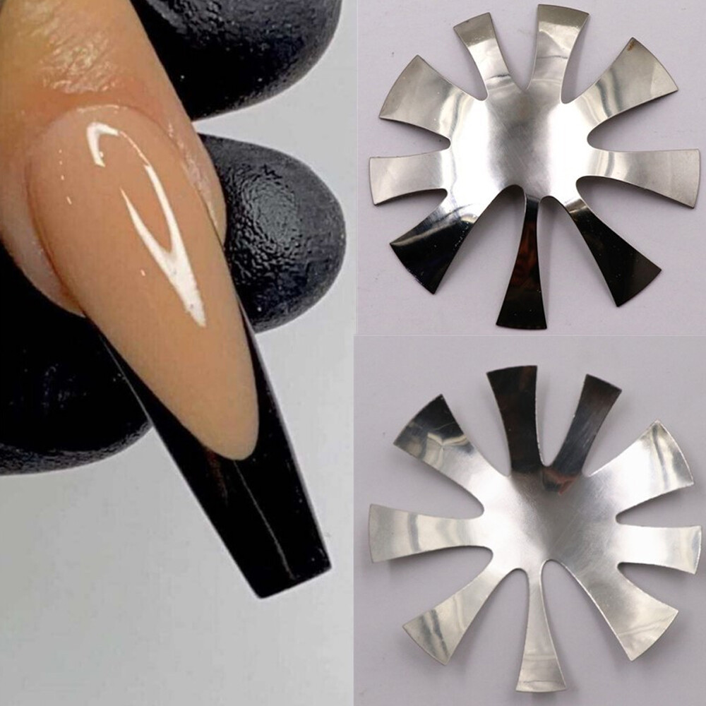 9 Sizes V-Shaped Triangle Nail Cutter French Manicure Nail Deep Steel Plate Tool