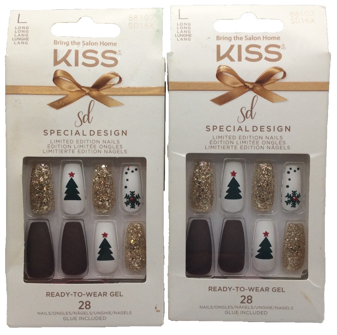 KISS Limited Edition Ready-To-Wear Gel Press-On Nails, North Pole🎈PACK OF 2🎈