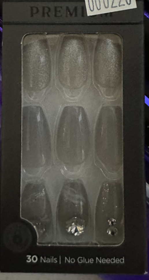 Impress! premium Nails 3D accents Medium Gray Glitter Jewel marble