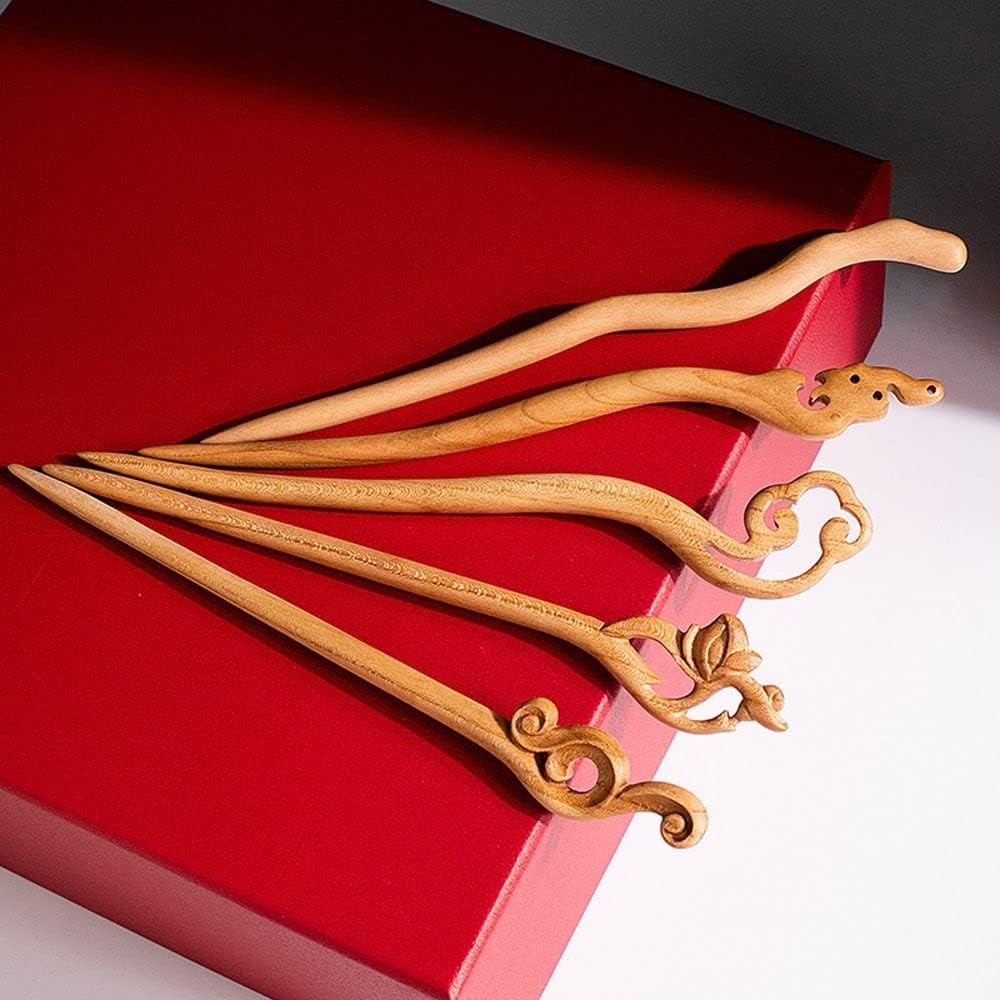 1Pc Handmade Ancient Chinese Japanese Wood Hair Sticks Chopsticks Brown