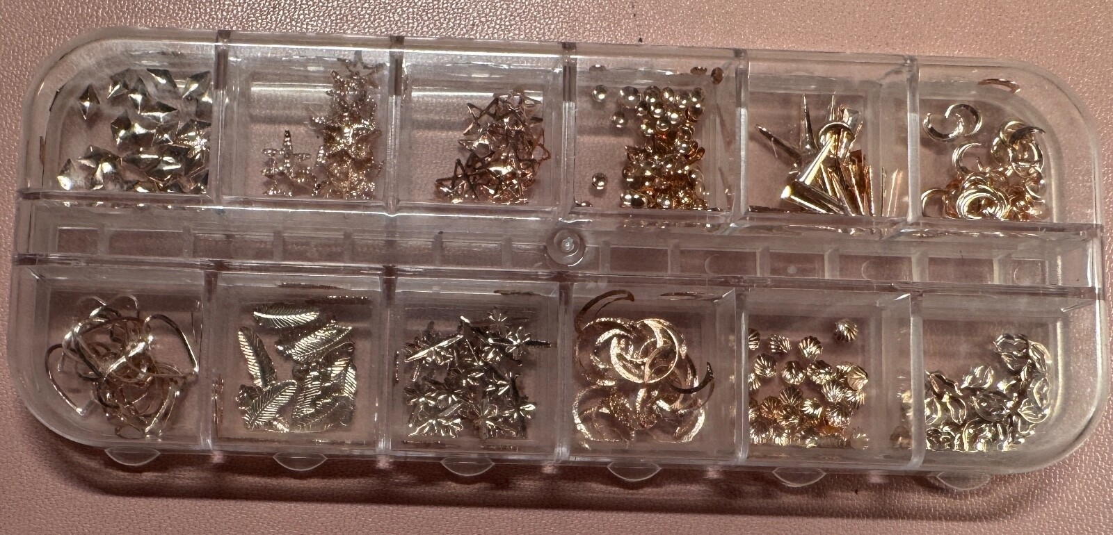 Copper Toned Nail Art Diamond, Star, Round Ball, Stiletto, Moon, Lips, Shell