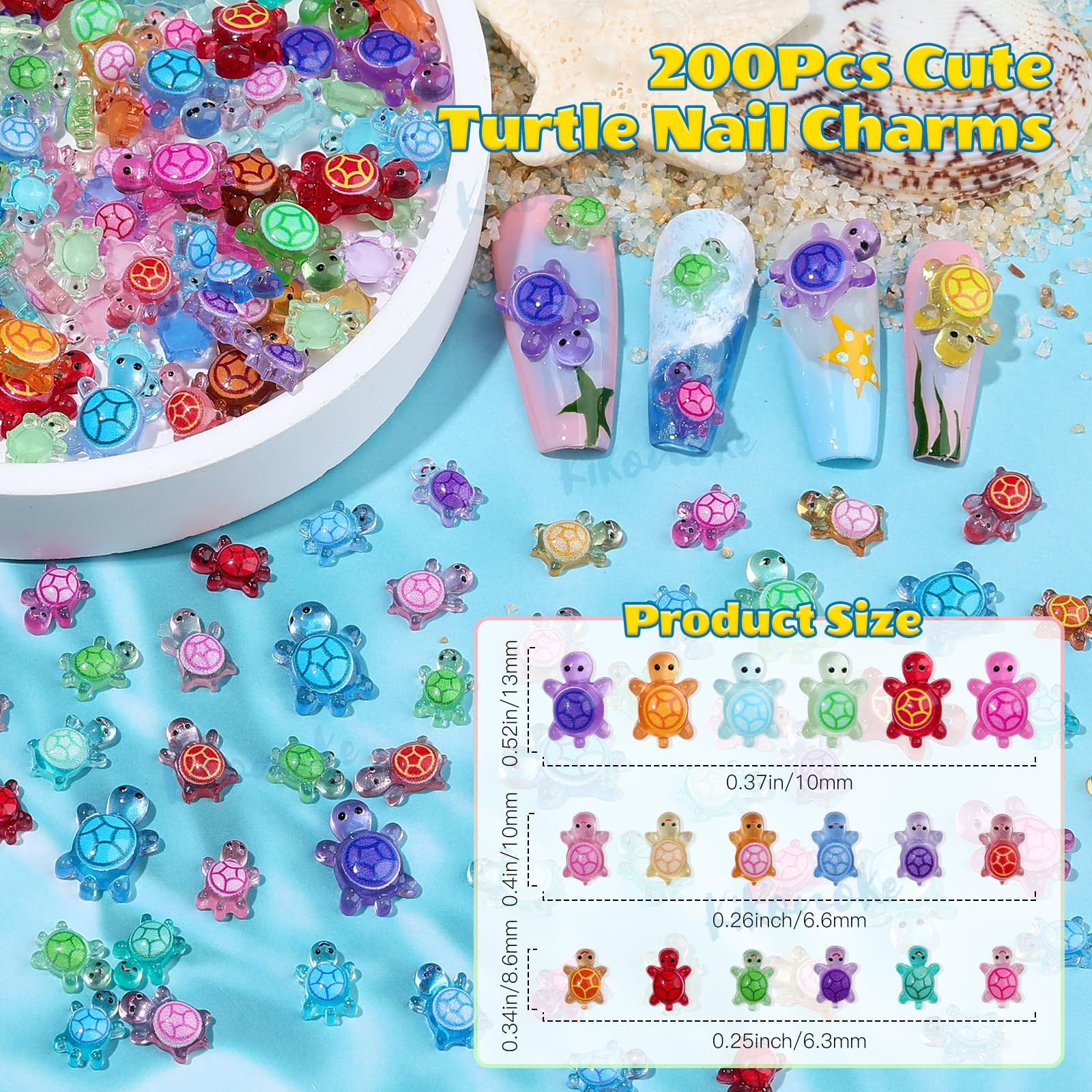 Kikonoke Sea Turtles Nail Charms 200pc
