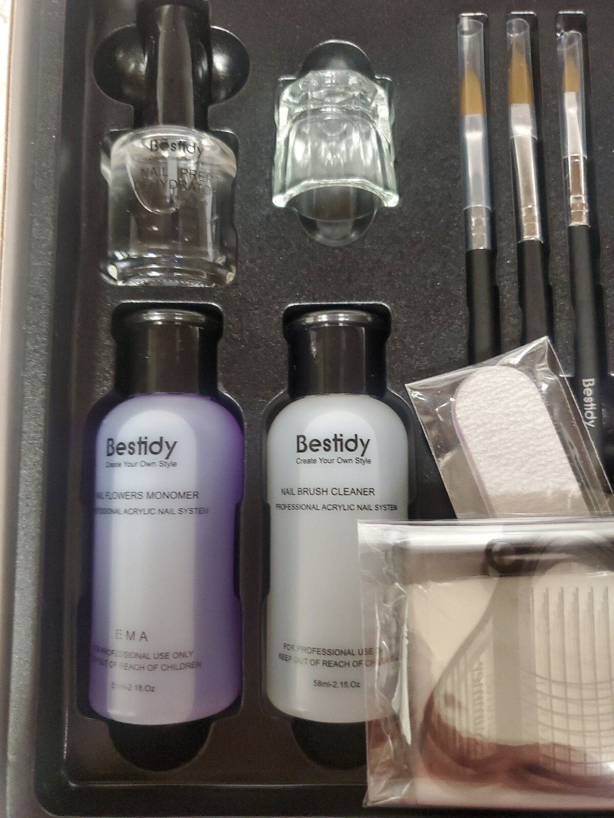 Bestidy-Acrylic Nail Kit -EVERYTHING YOU NEED! POWDER/BRUSHES/LIQUID/FILE/NIB!