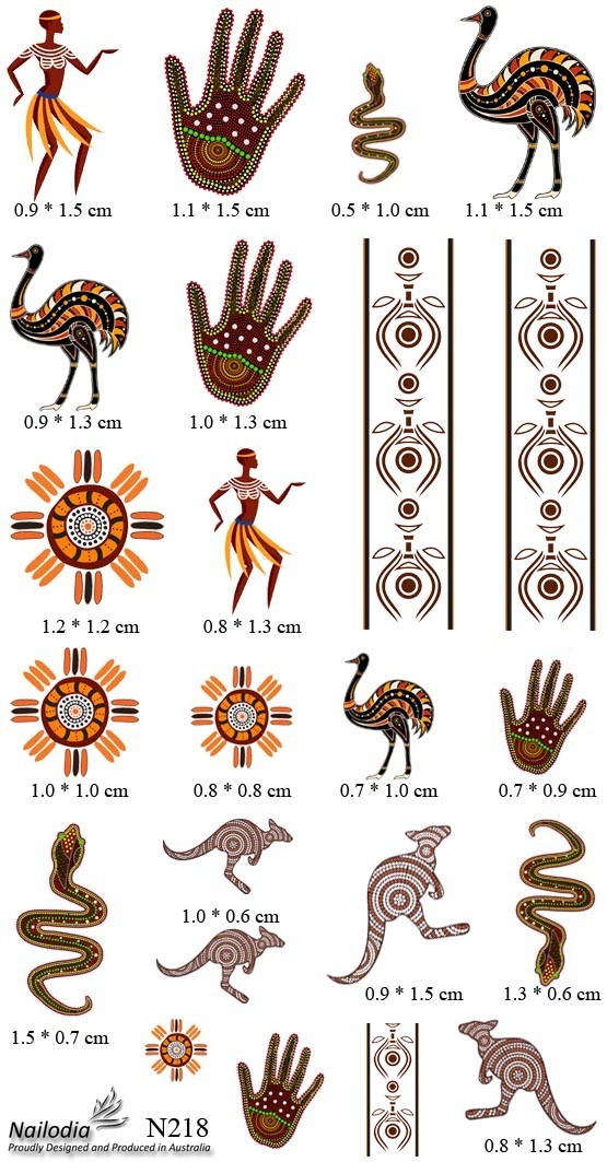 Australia Aboriginals Indigenous Painting Nail Art Decal Sticker