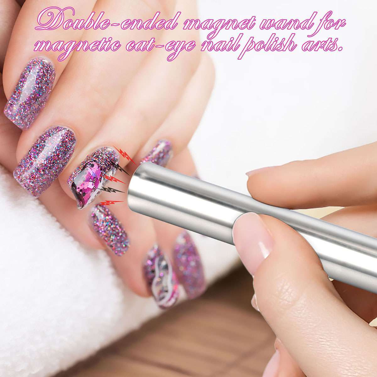 Magnetic Extra Strong Dual-Ended Cat Eye Nail Gel Polish Magnet Nail Art Tool US